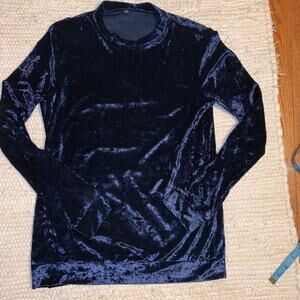 NWOT NAVY VELVET SWEATSHIRT S